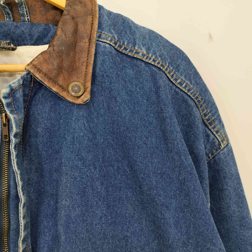 90s 刺繍タグ コットン 素材切替 デニム ブルゾン メンズ import:M